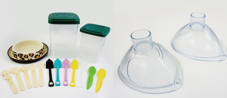 All kinds of customized injection molding products - oxygen mask, in-mold-labelling paste pet bowl, all kinds of tableware, etc.